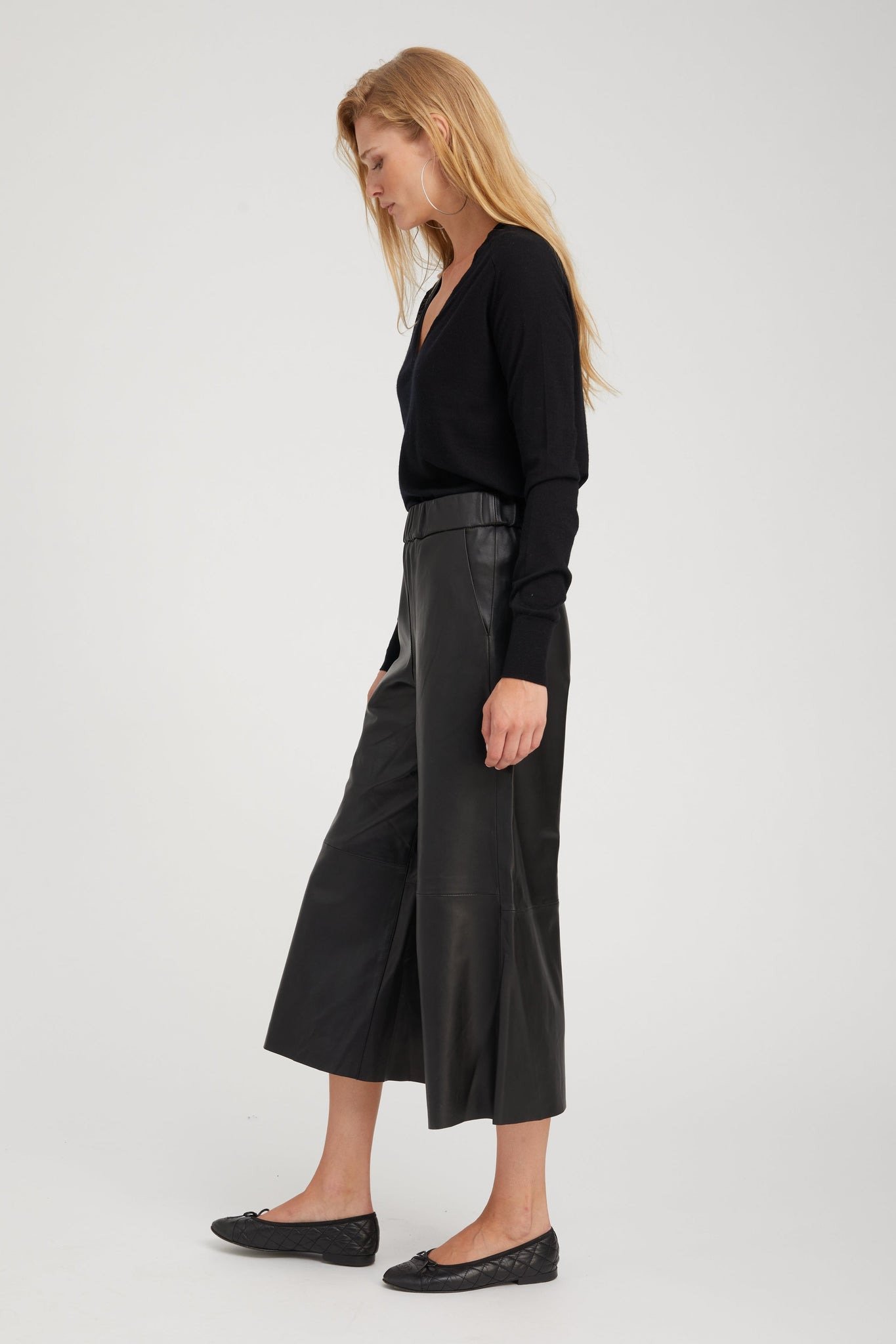 BLACK LEATHER CULOTTE - 3