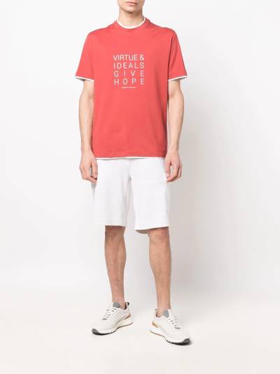 Brunello Cucinelli slogan-print crewneck T-shirt outlook