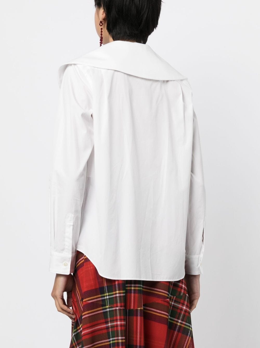 oversize-collar cotton blouse - 4