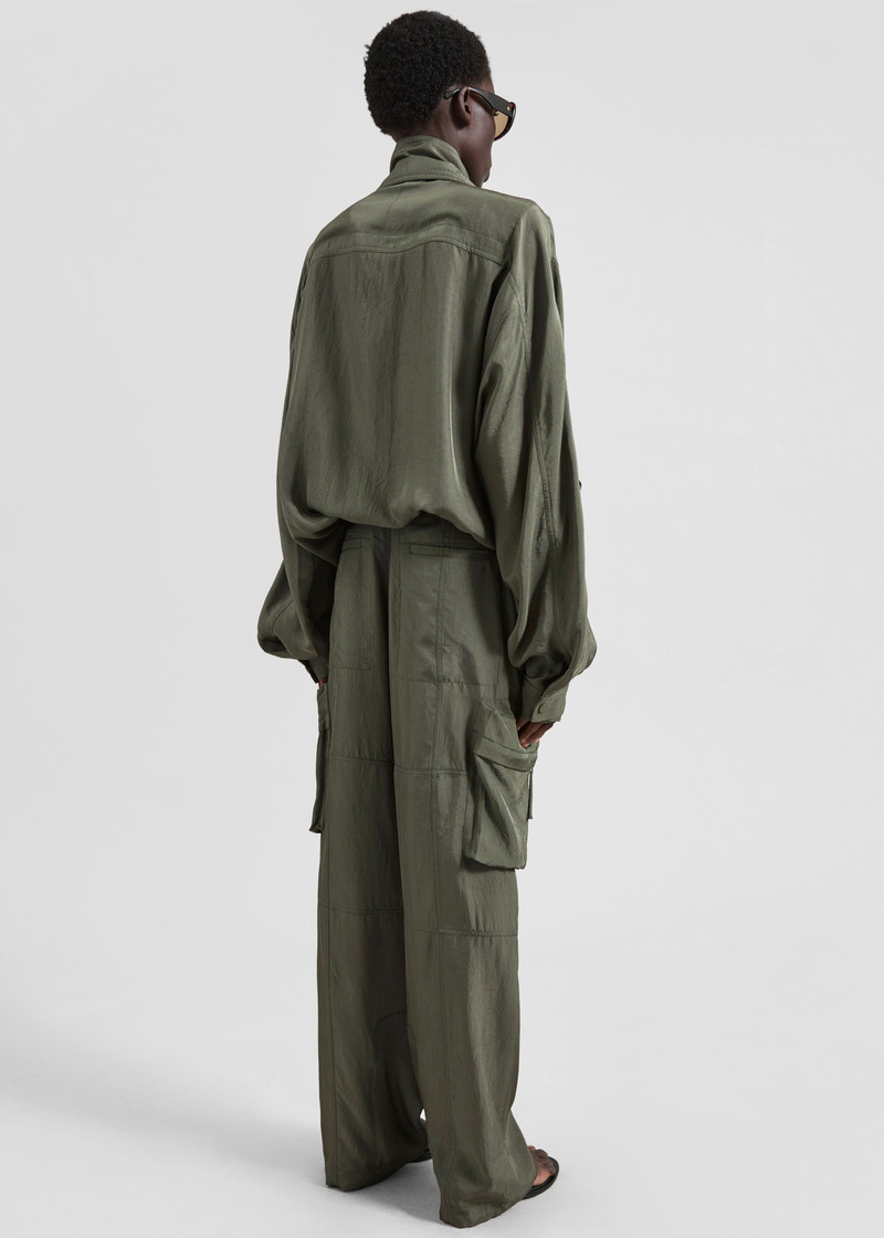 Kelly Fluid Cargo Pants - Moss Green 8