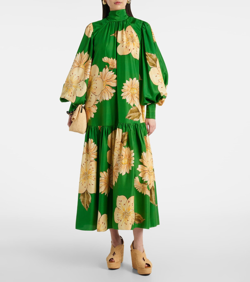ALÉMAIS Sage floral silk midi dress outlook
