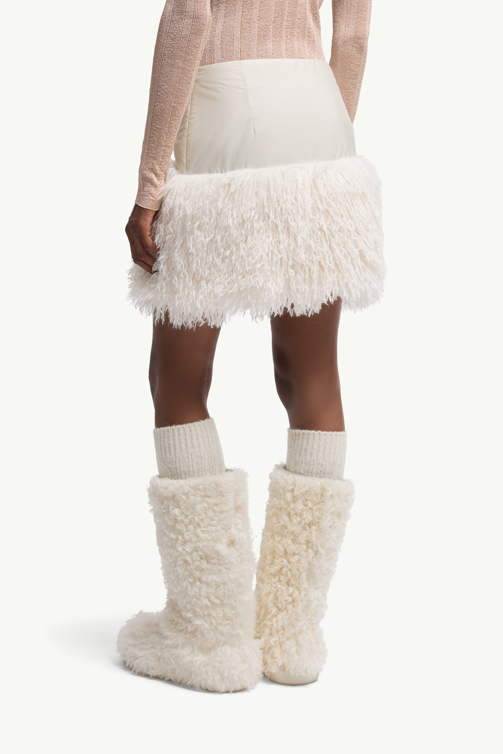 Teddy-Trimmed Mini Skirt - 5