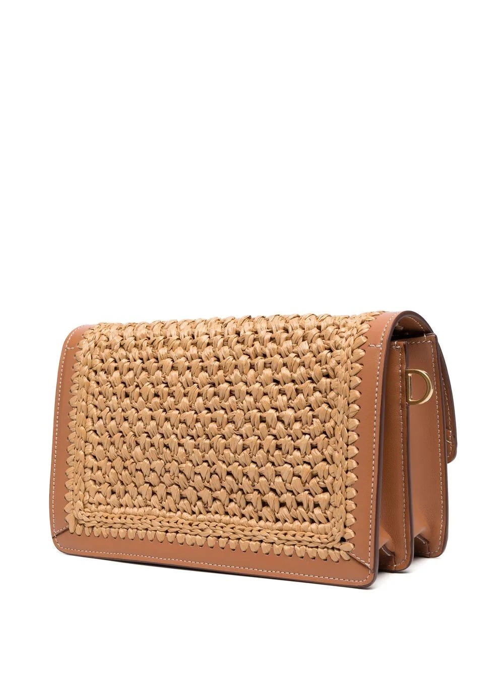 mini woven T-logo plaque crossbody bag - 3