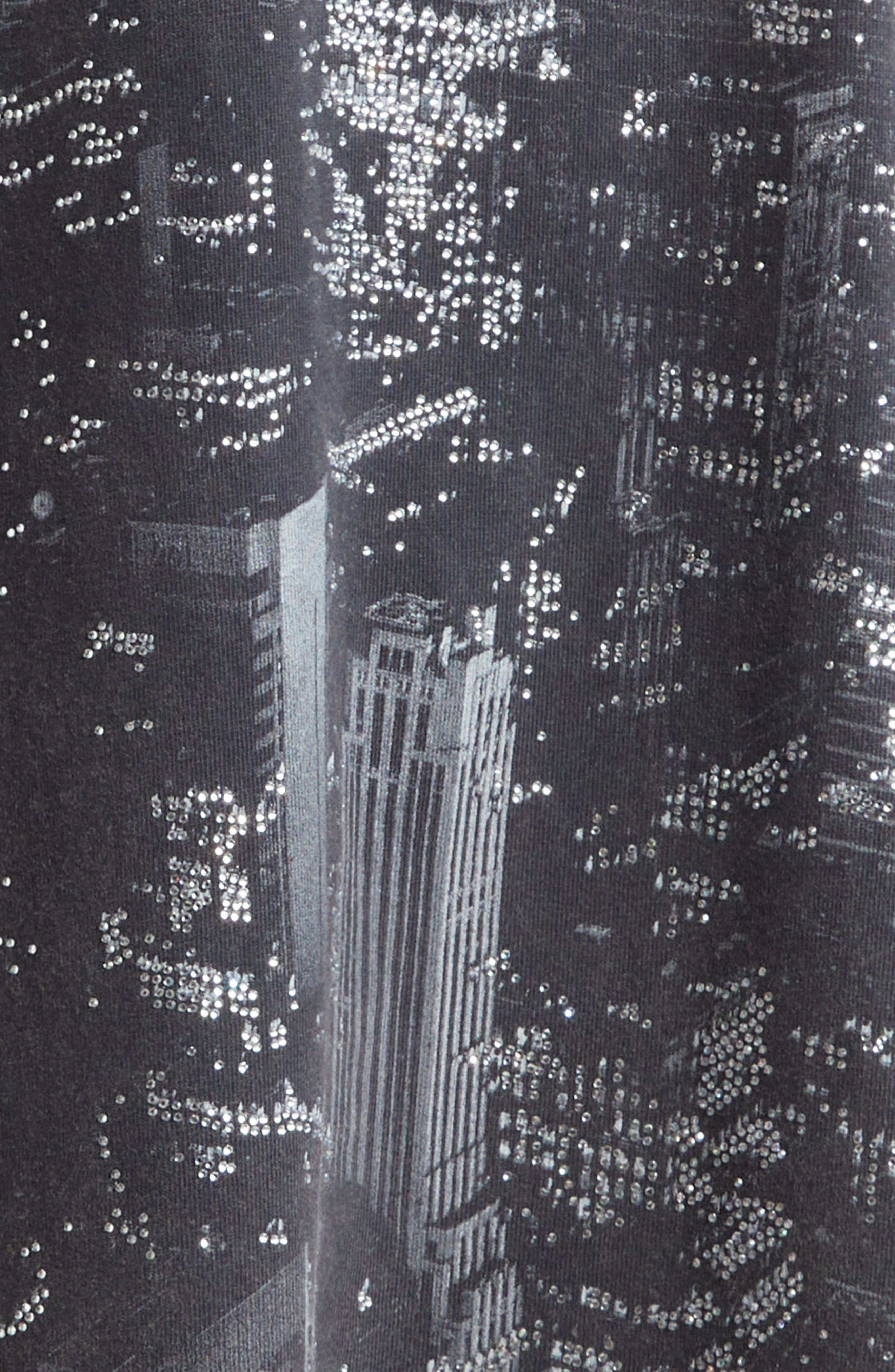 Alexander Wang New York City Skyline Crystal Embellished T-Shirt in Washed Black at Nordstrom - 6