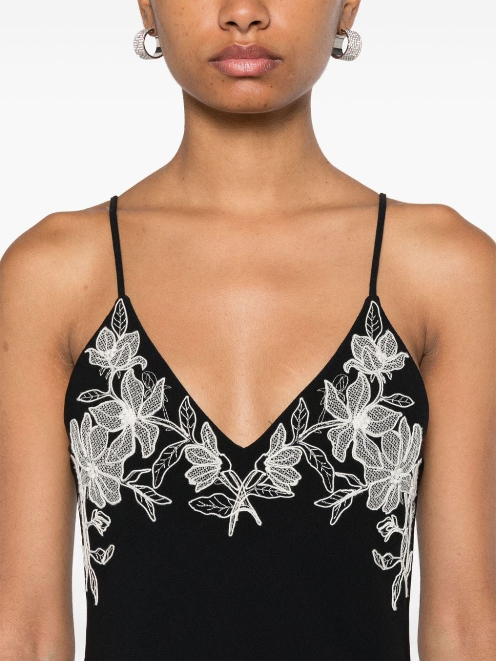 embroidered sleeveless maxi dress - 5