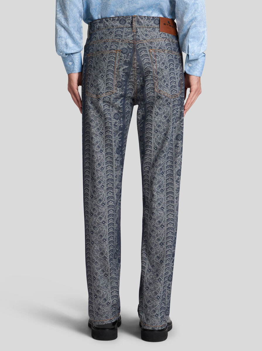 JACQUARD JEANS WITH LOGO TAG - 5