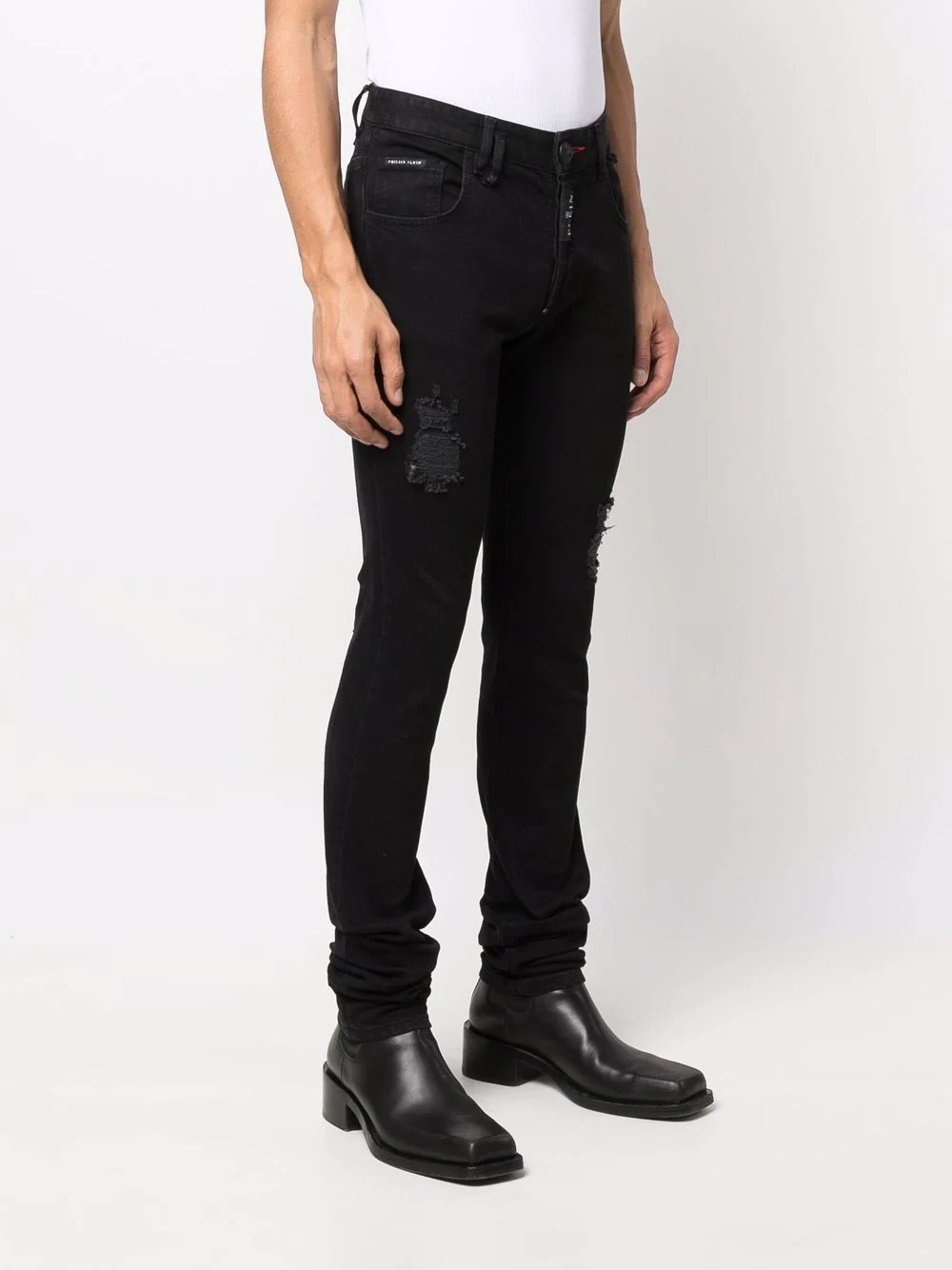 distressed skinny-fit jeans - 3