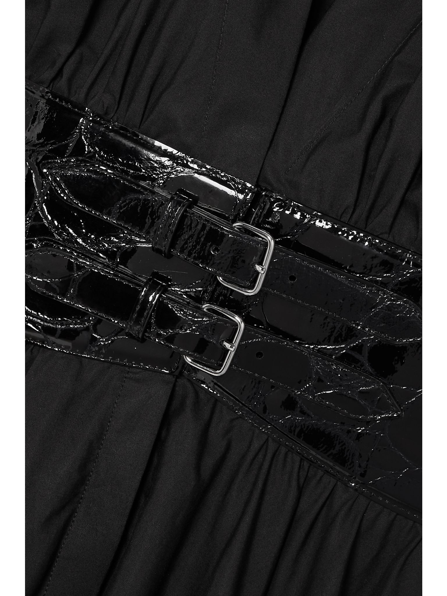 Archetypes belted cotton midi dress Black - 4