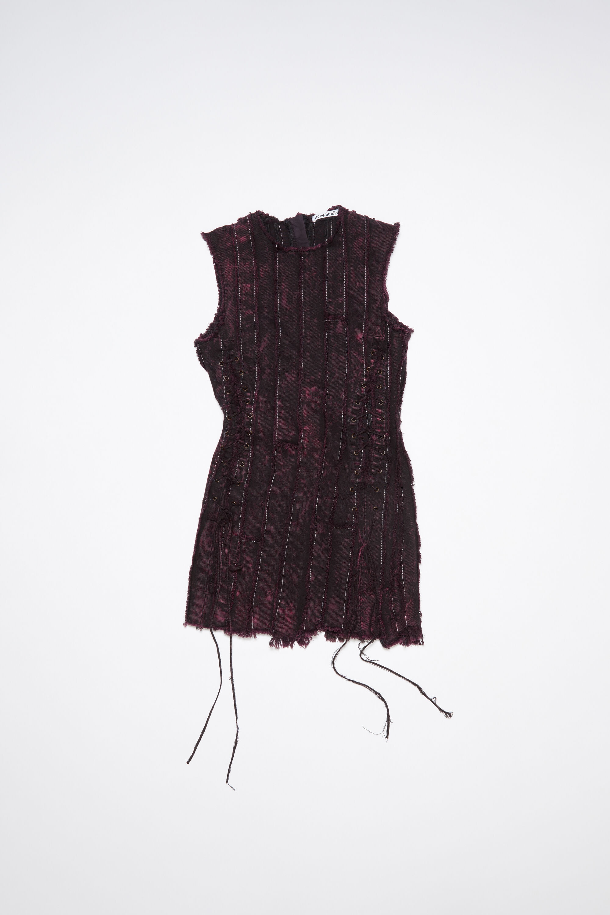 Denim dress - Black/wine red - 7