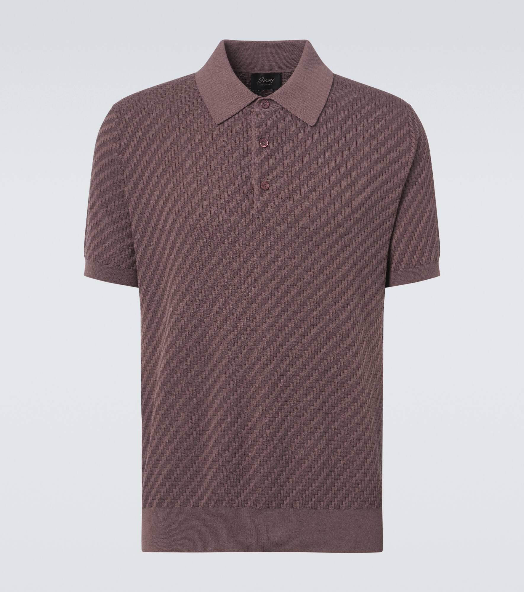 Cotton, silk, and cashmere polo shirt - 1