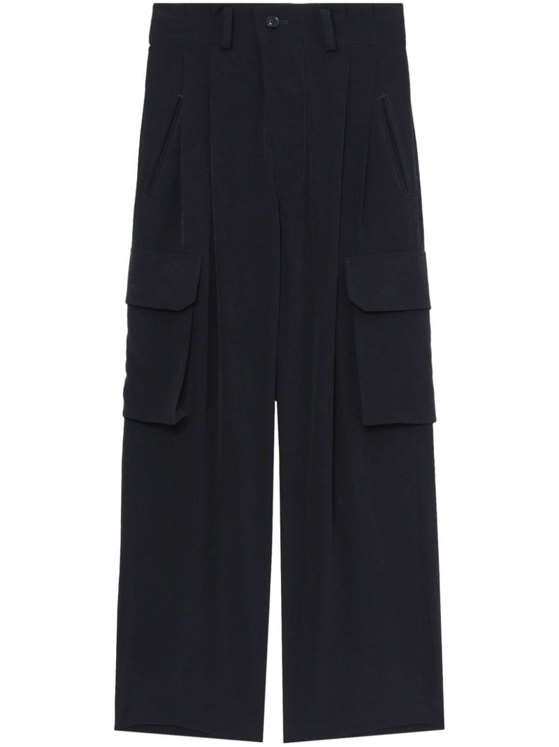 pleated high-waisted cargo trousers 1