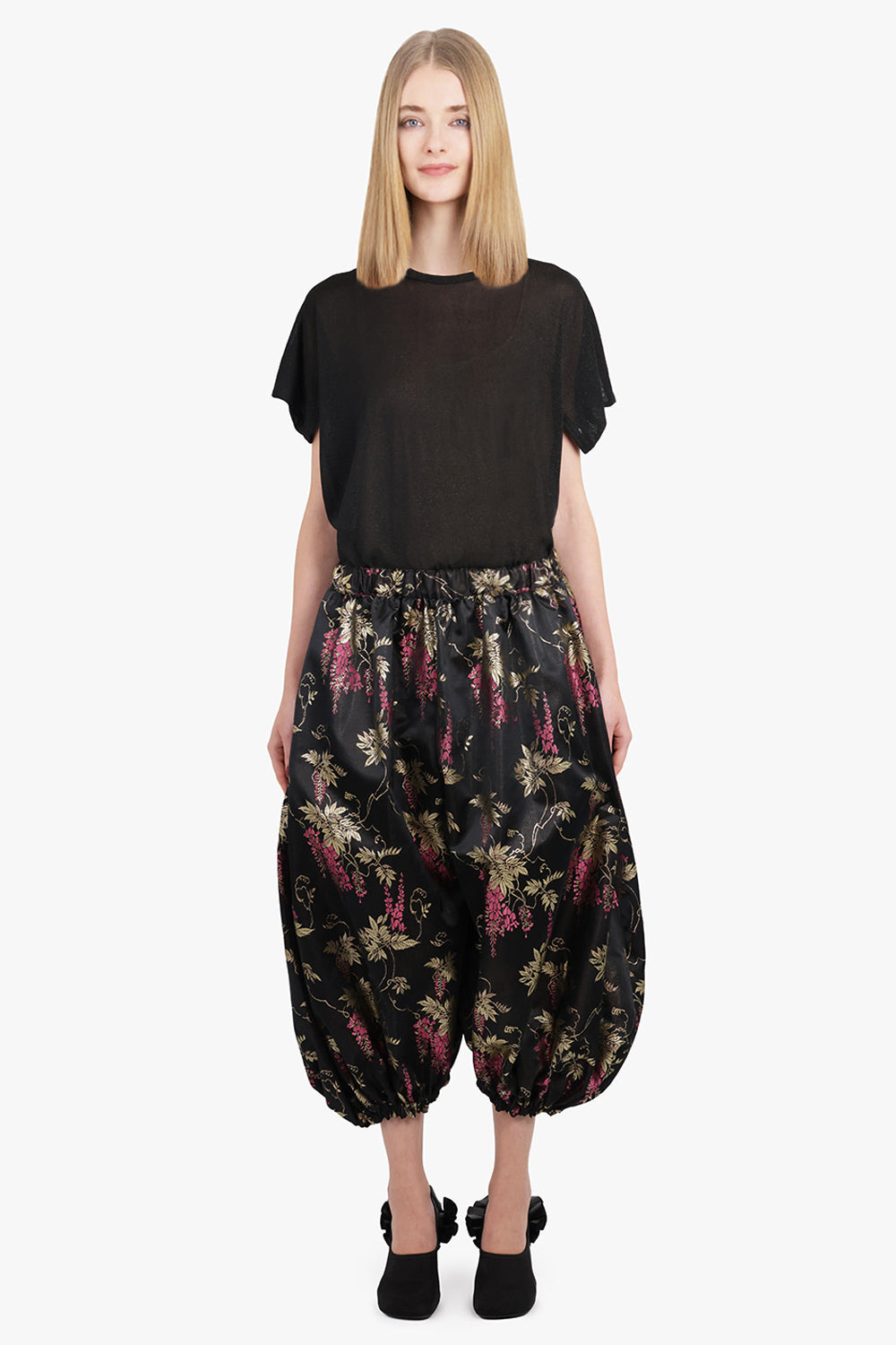 GLITTER S/S RELAXED TOP | BLACK - 2