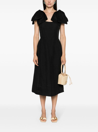 Chloé bow-detailed ramie midi dress outlook