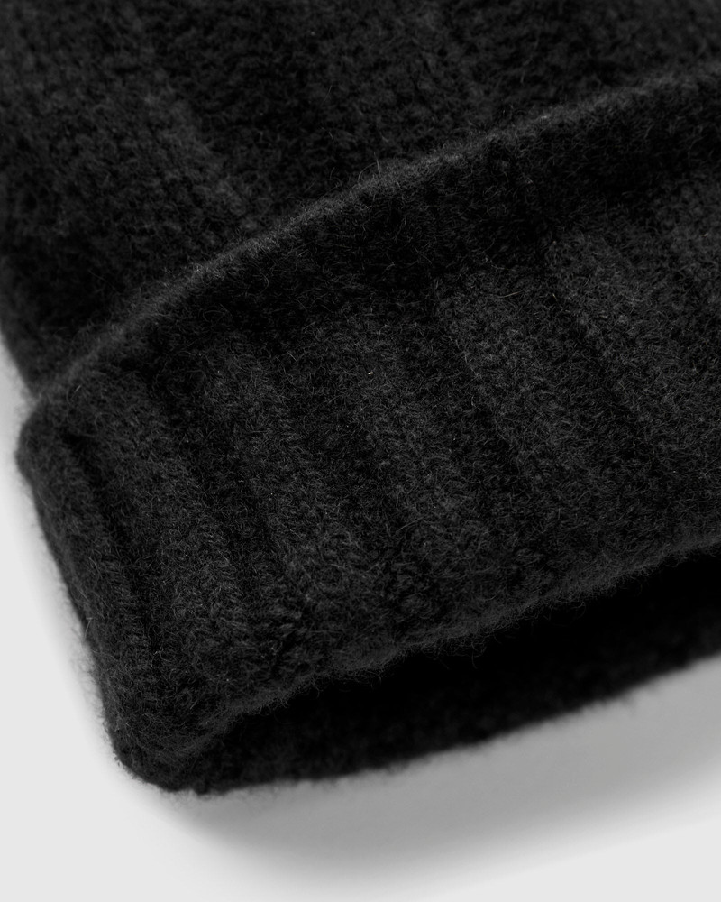 BEAMS PLUS Cashmere Rib Watch Cap in Black outlook