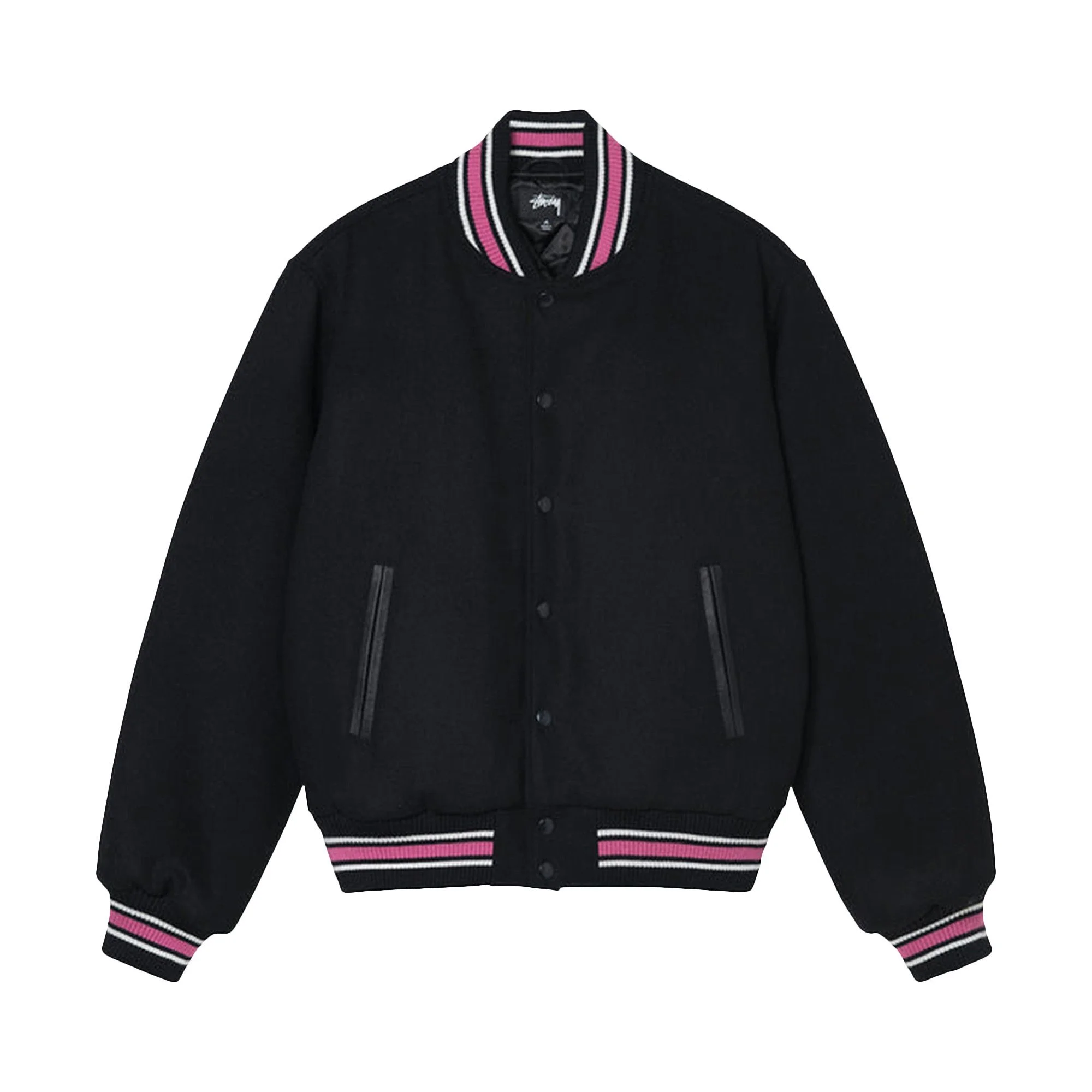 Stussy S Talk Melton Varsity Jacket 'Black' - 1