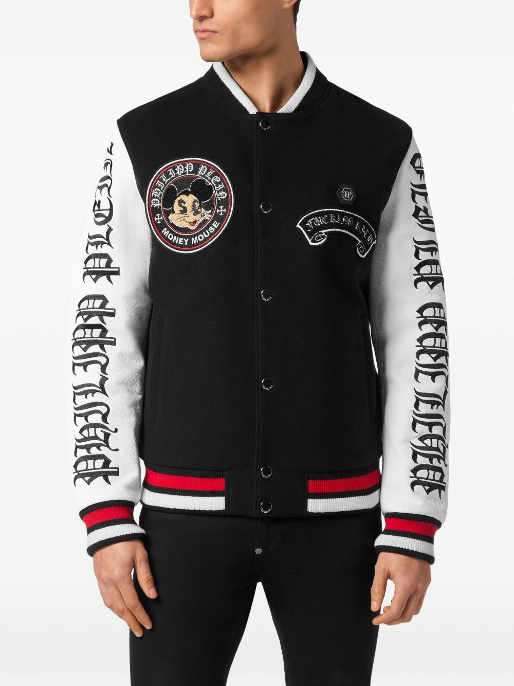 Money Mouse-emblem varsity jacket - 3