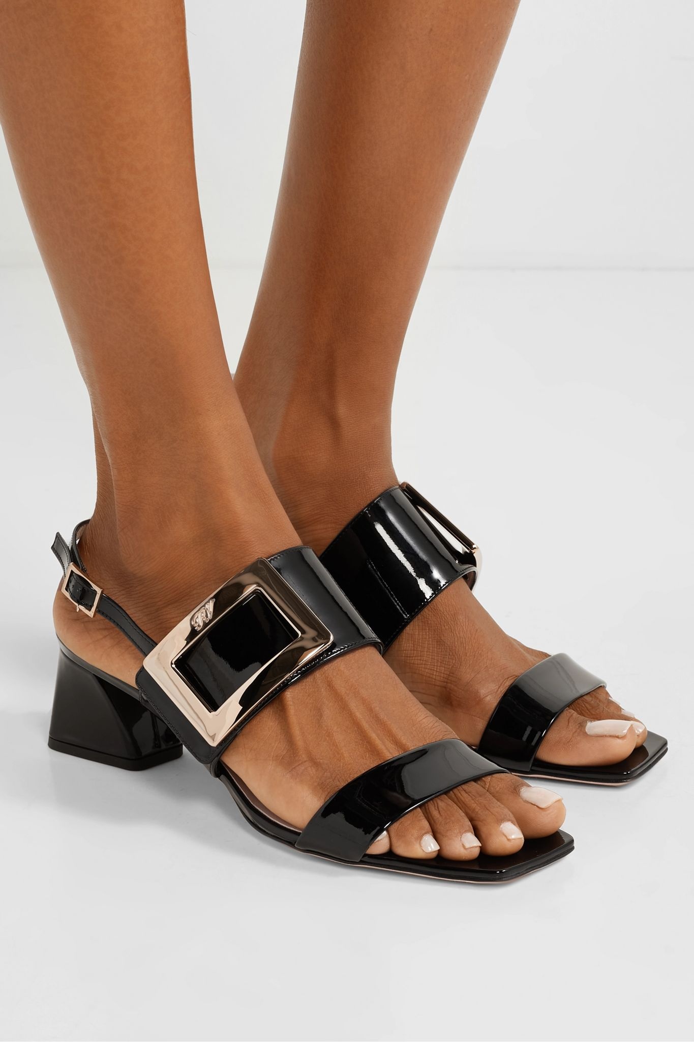 Gommettine patent-leather slingback sandals - 2