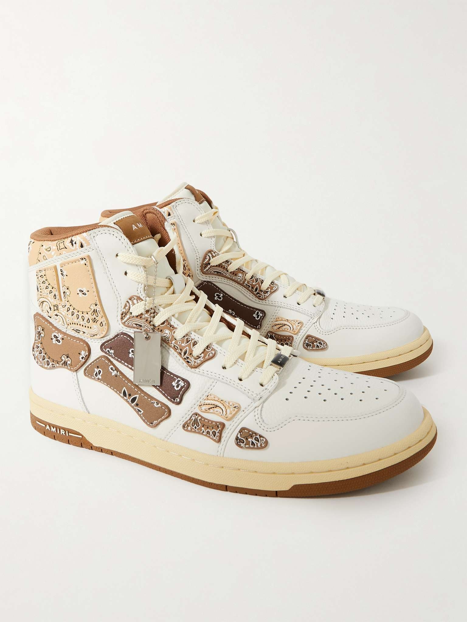 Skel-Top Bandana-Print Leather High-Top Sneakers - 4