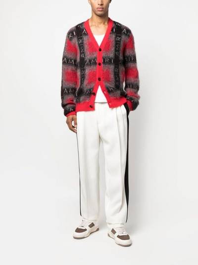 AMIRI logo plaid cardigan outlook