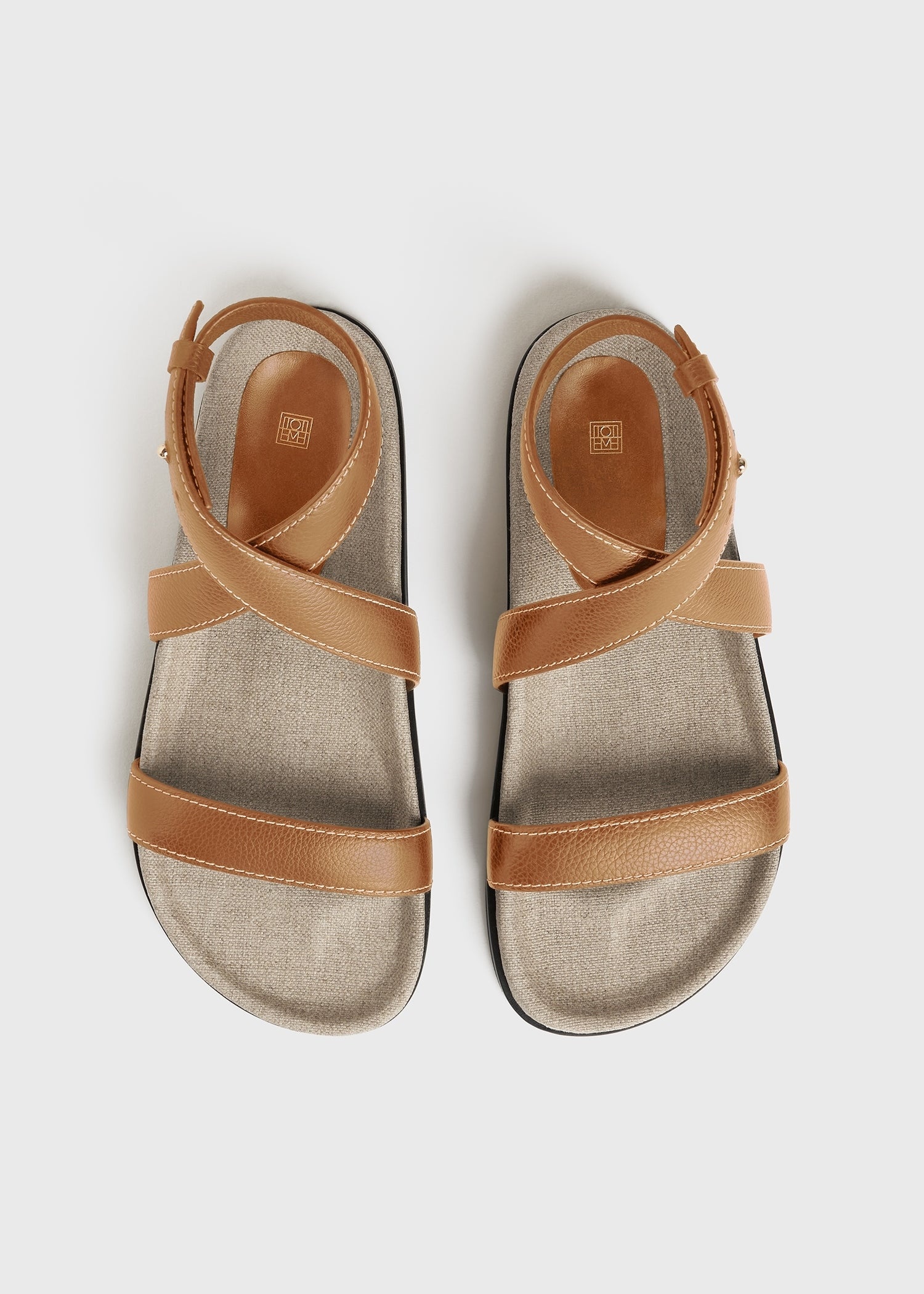 Totême The Leather Chunky Sandal tan/ecru | REVERSIBLE