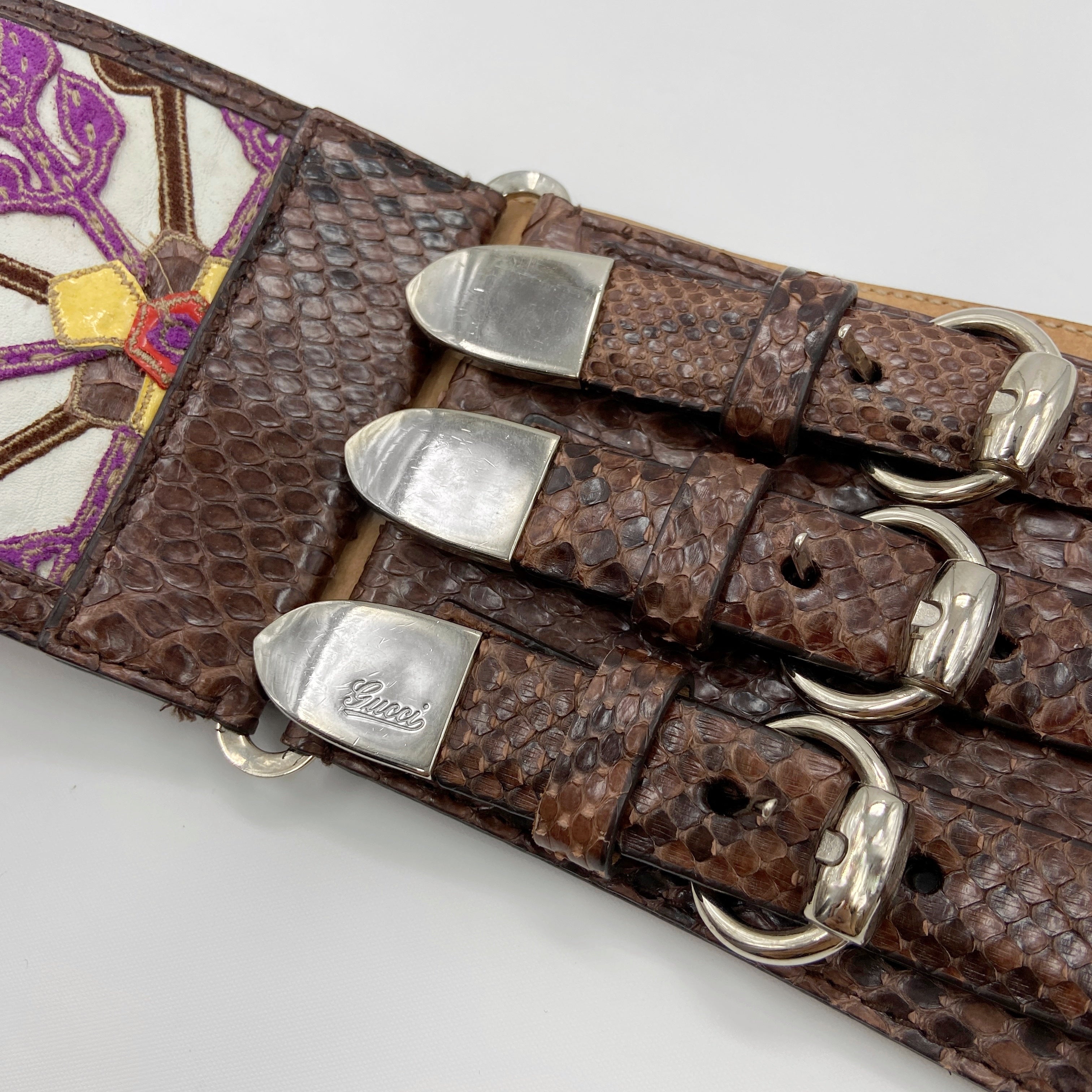 Gucci Spring 2007 Python Leather Triple Wide Belt - 9