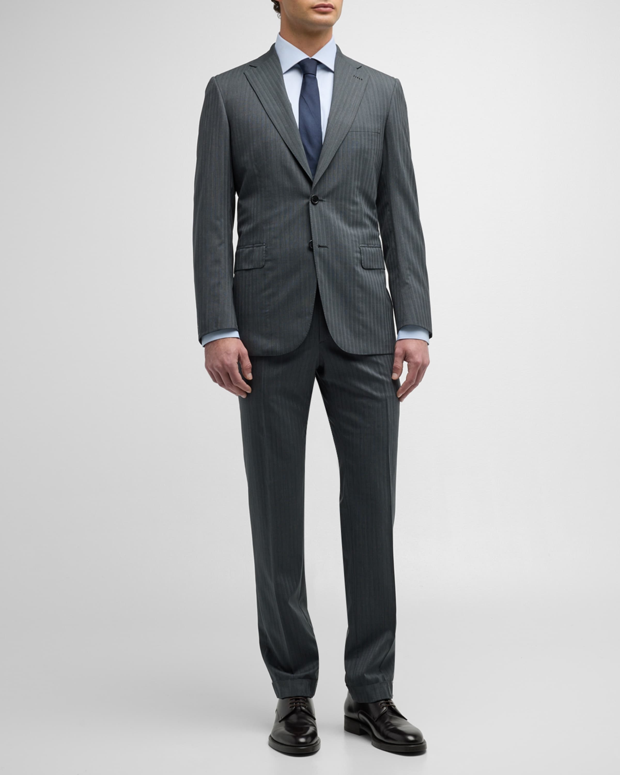 Men's Tonal Striped Wool Suit - 2