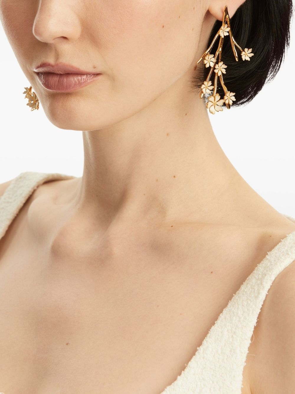 flower-detailing earrings - 2