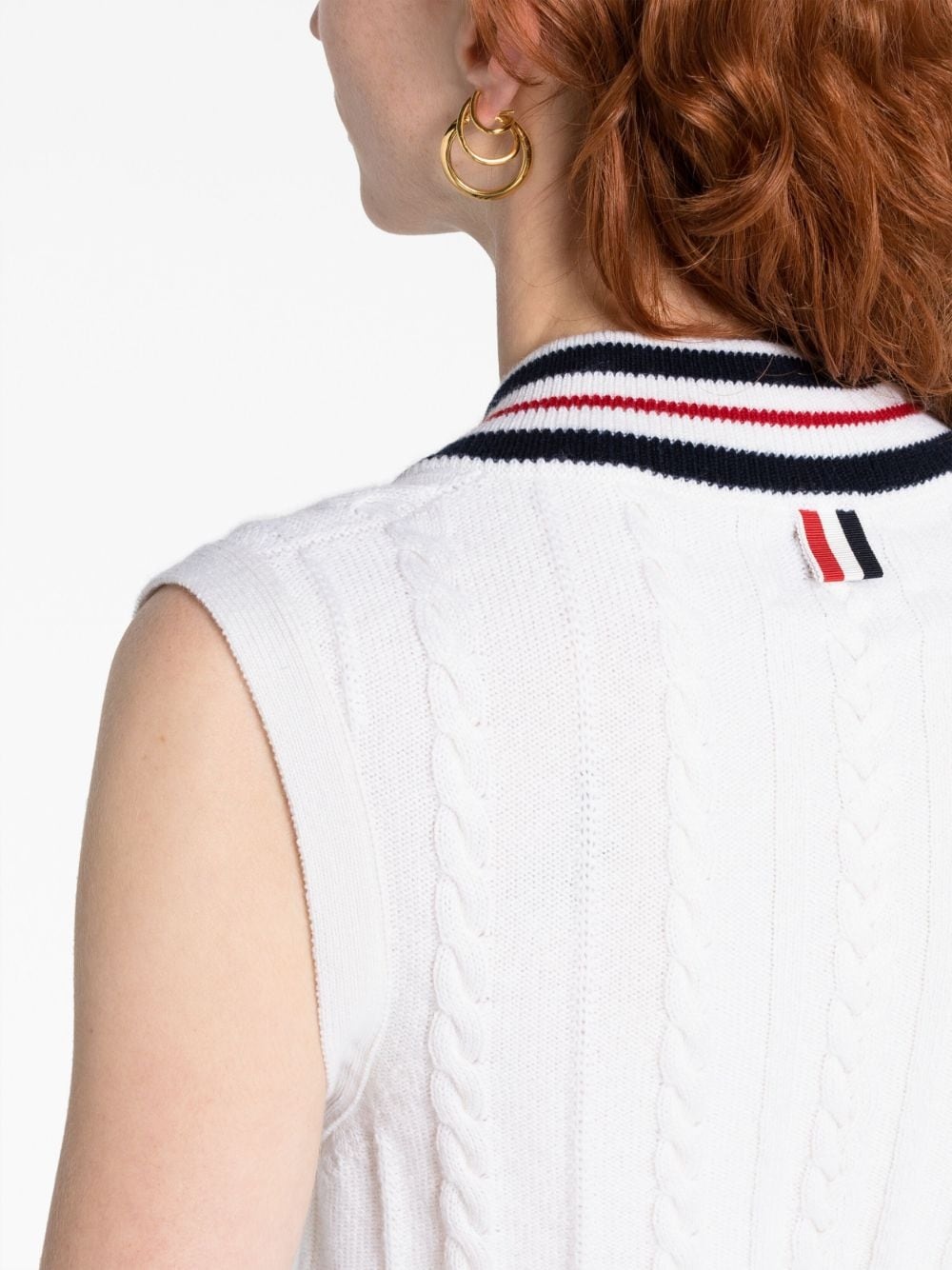 RWB-stripe cashmere top - 3