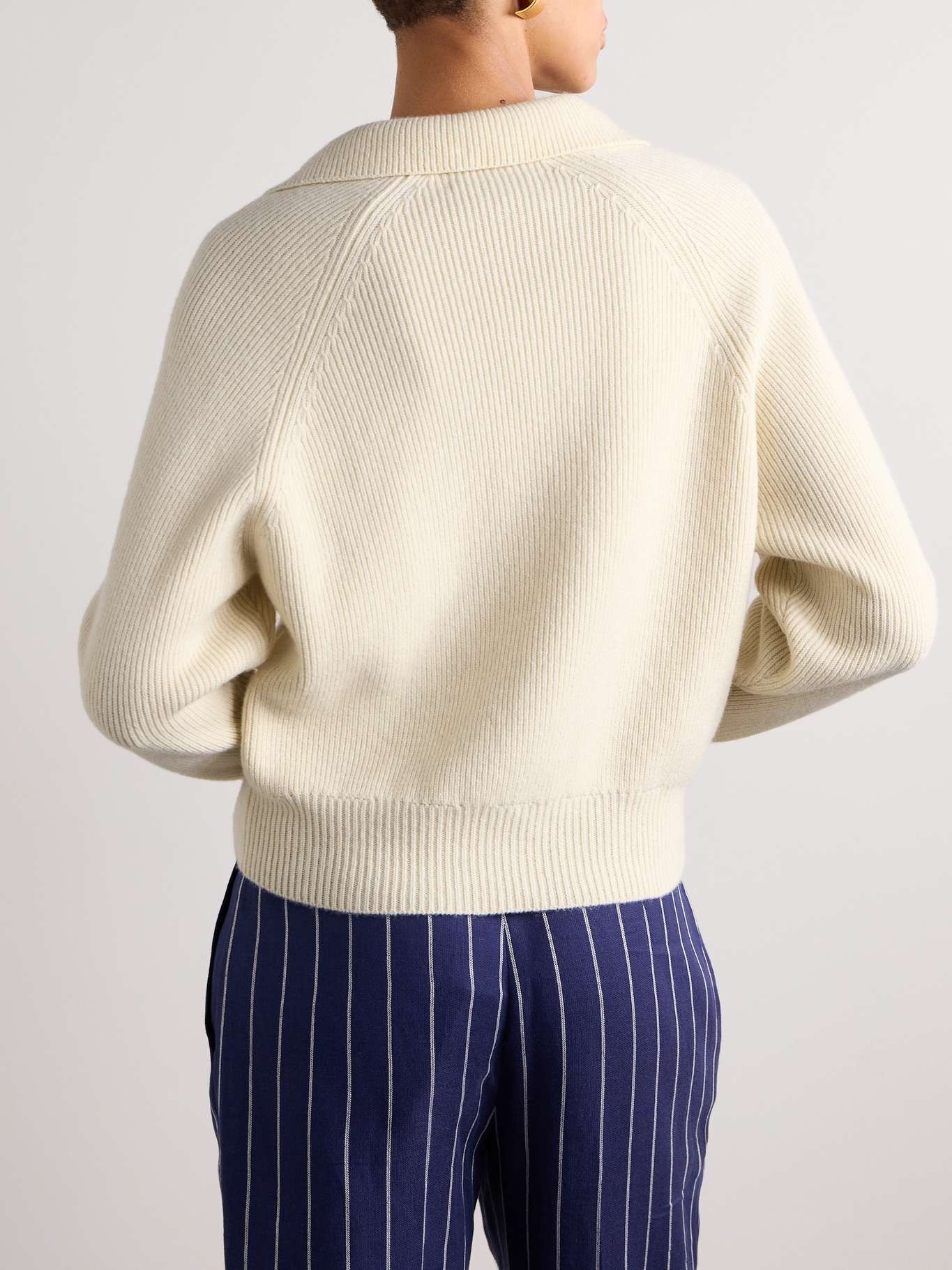 Selena ribbed wool polo sweater - 4