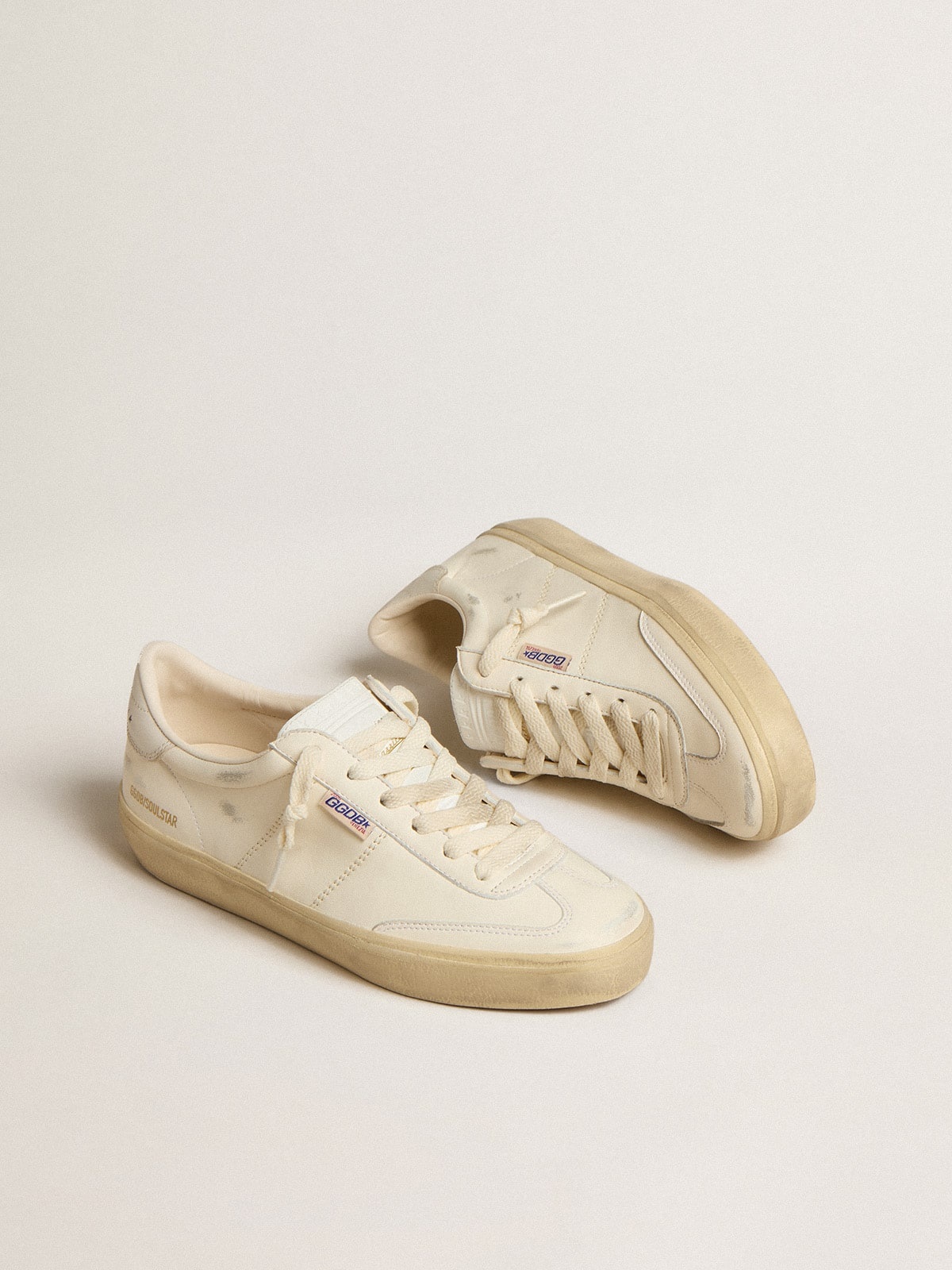 Women’s Soul Star in worn-white leather with white heel tab - 2