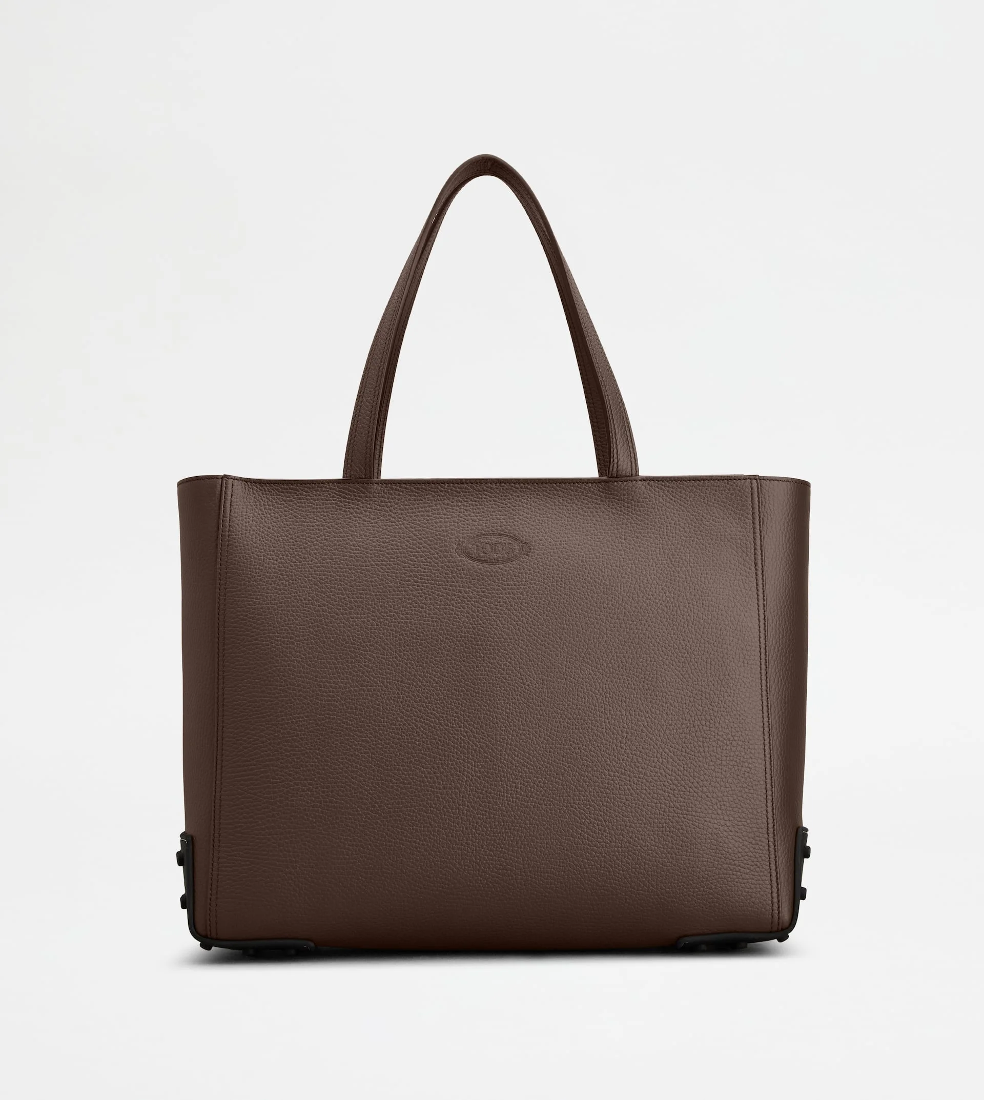 SHOPPING BAG IN LEATHER MEDIUM - BROWN - 1