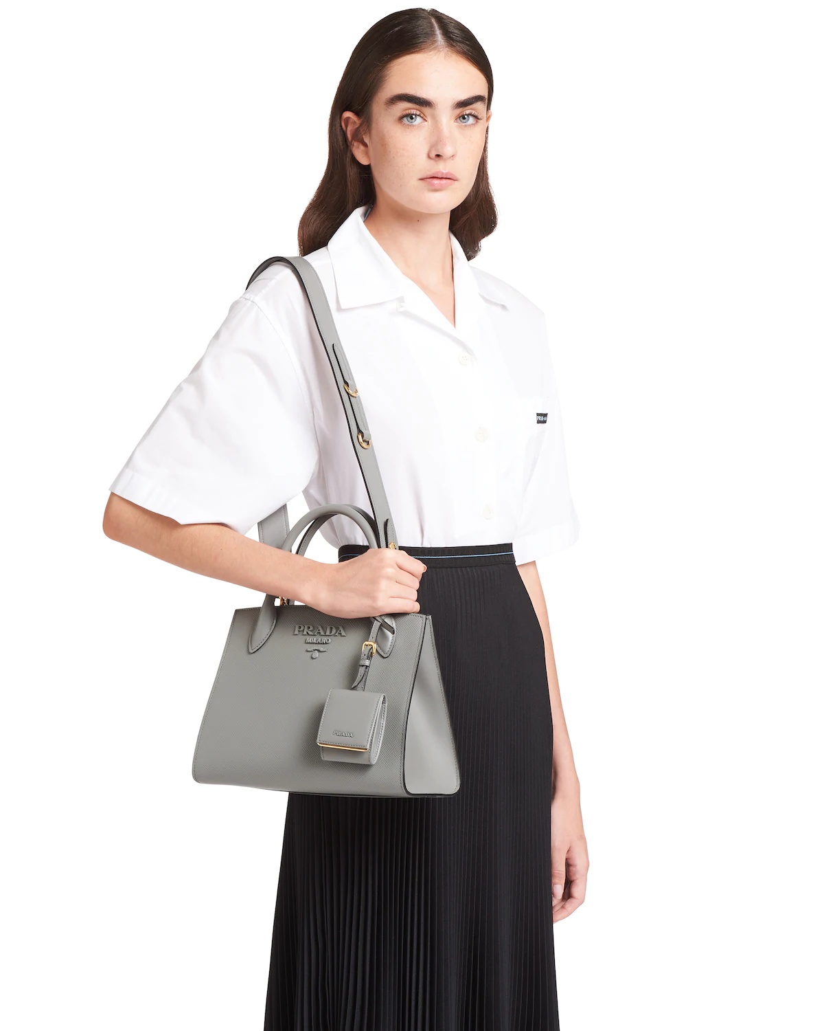 Small Saffiano Leather Prada Monochrome Bag - 2