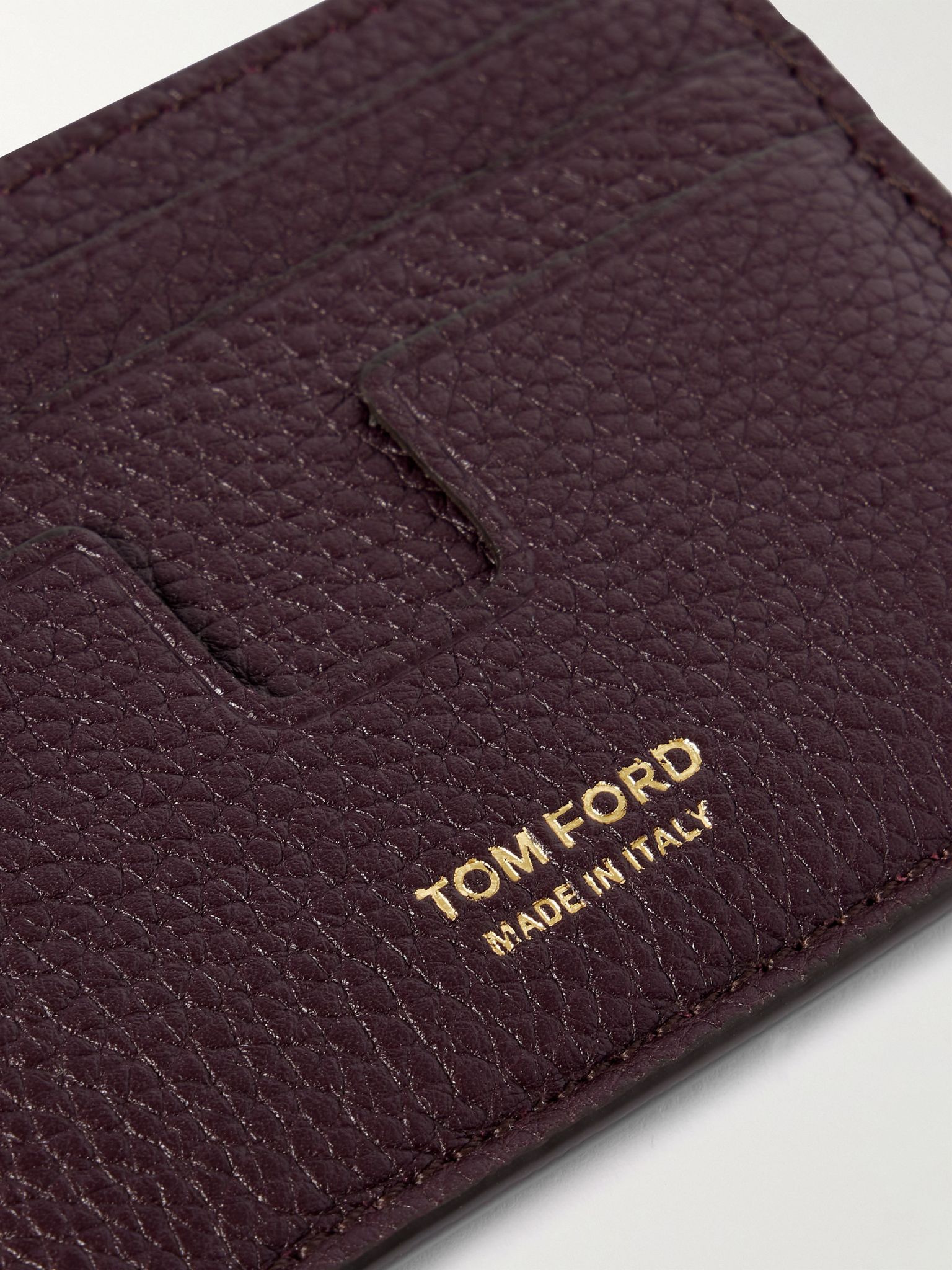 Full-Grain Leather Cardholder Red - 3