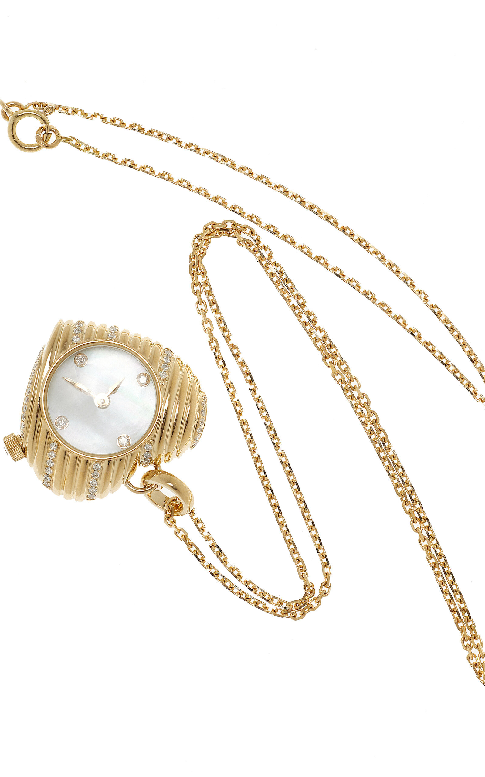 Heart Clock 9K Yellow Gold Mother-of-Pearl Necklace gold - 3