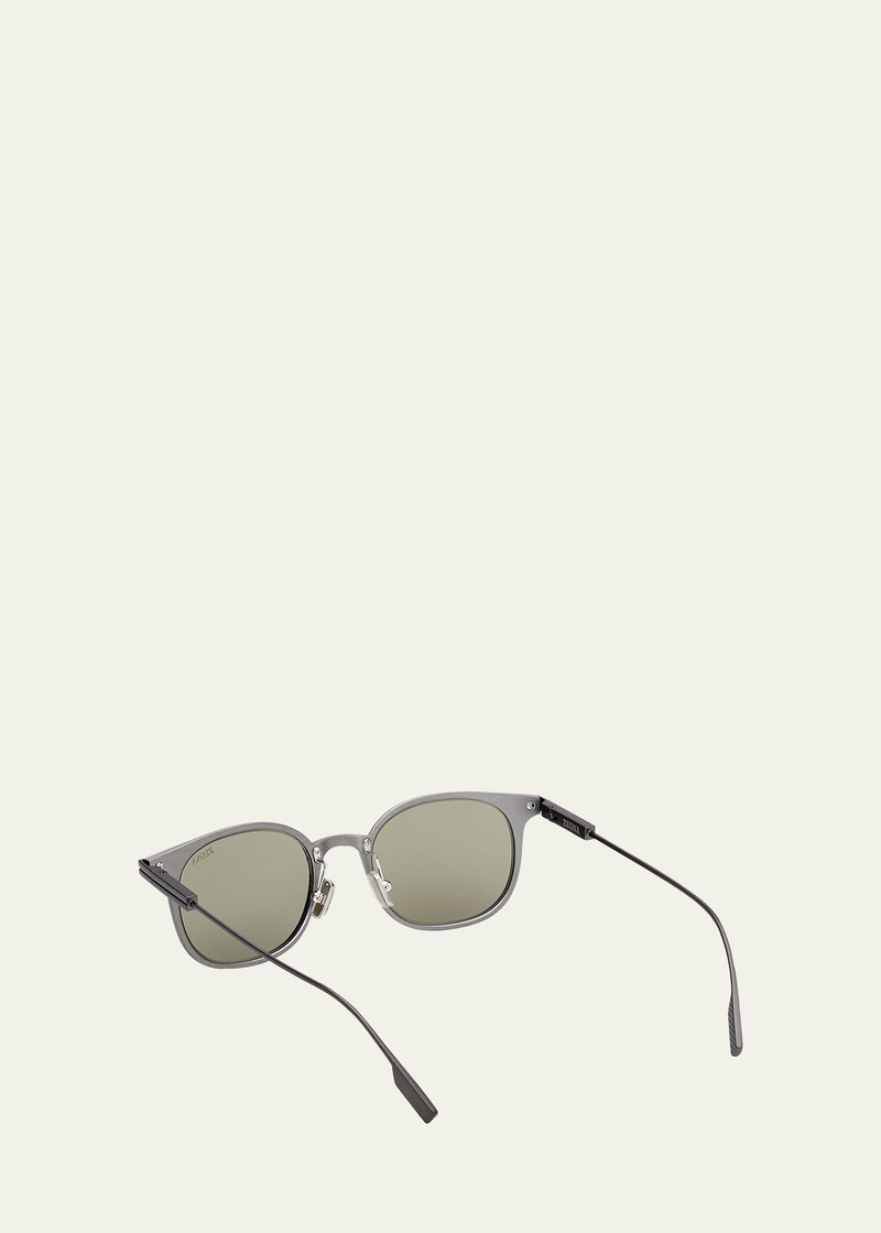 ZEGNA Men's Round Metal Sunglasses outlook