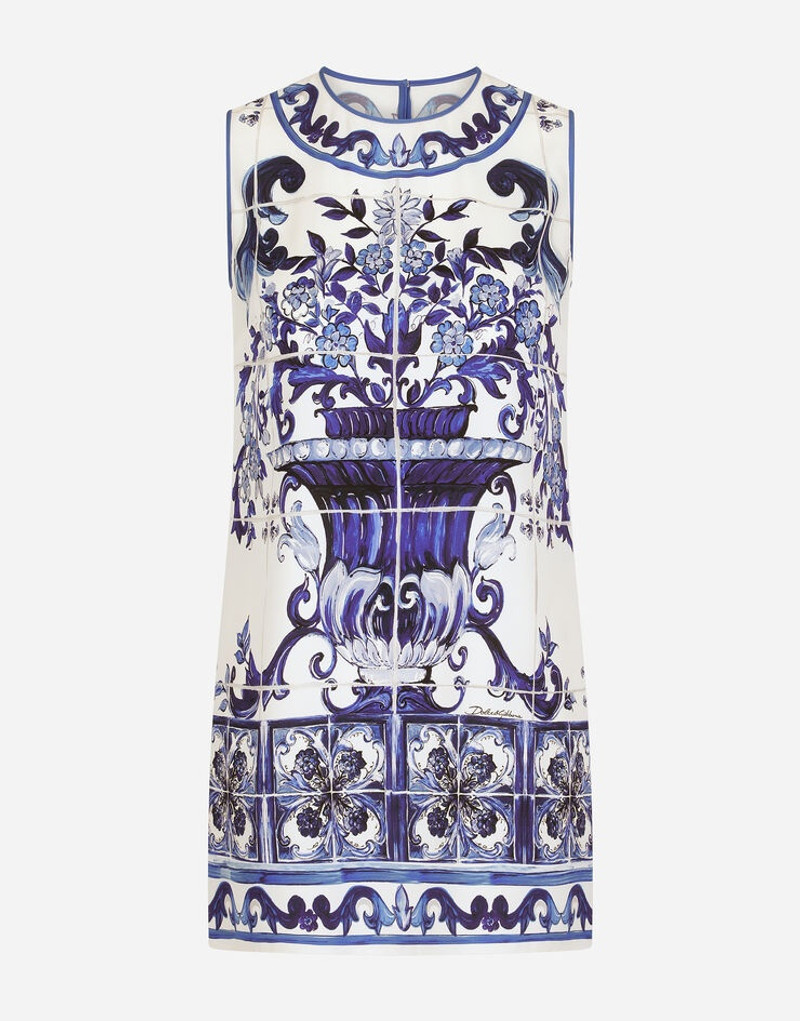 Majolica-print charmeuse top - 1