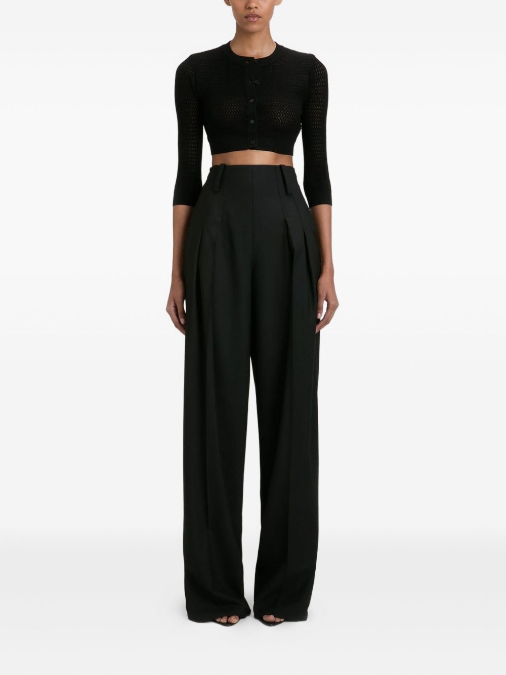 three-quarter sleeve cropped cardigan - 2