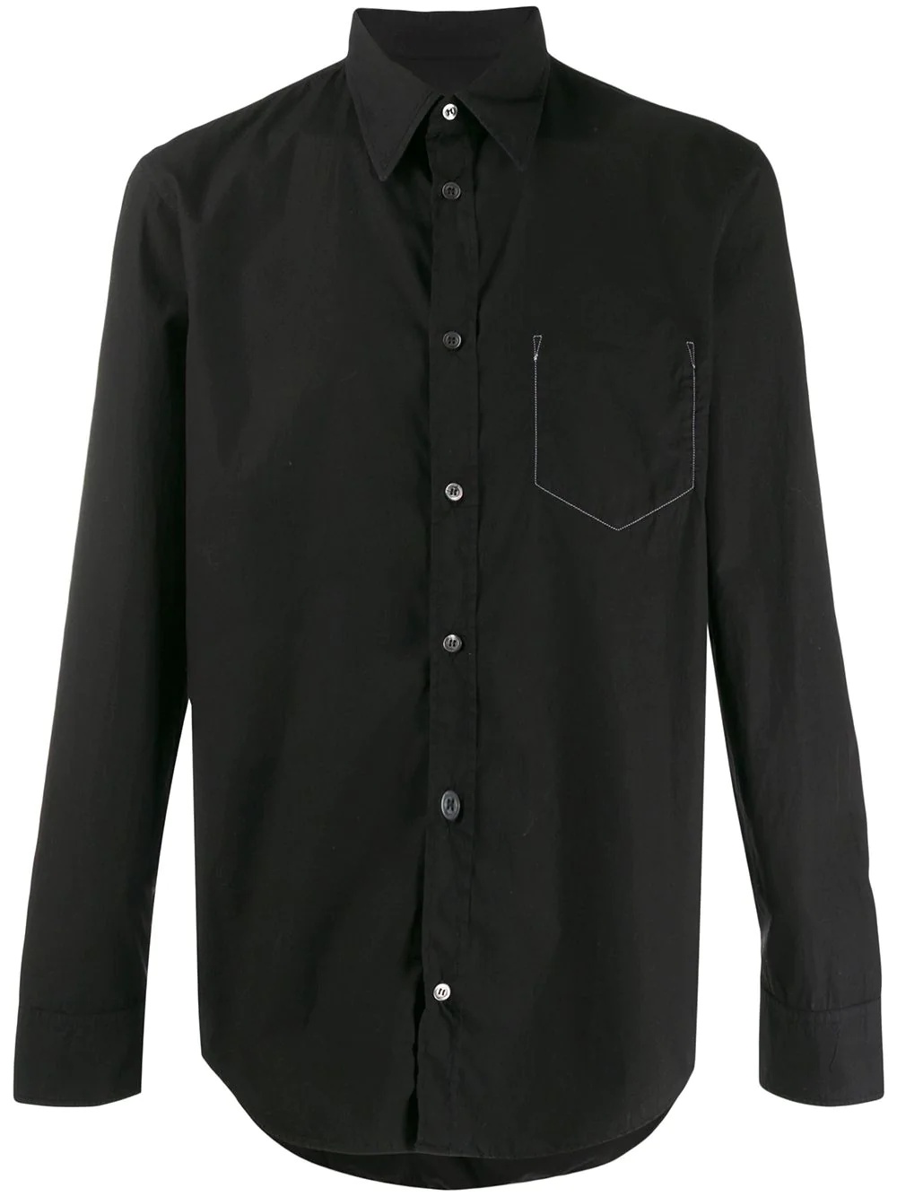 stitched pocket lining buttoned shirt - 1