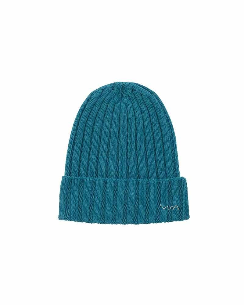 KNIT CAP COTTON BLUE - 1