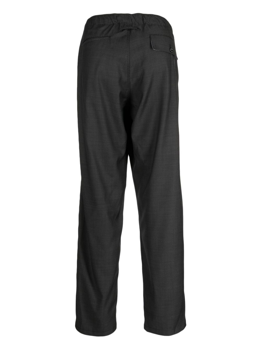 elasticated-waistband wool straight-leg trousers - 2