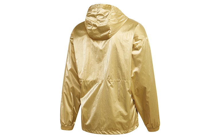 adidas originals TLM 02 WB Gold Half Zipper Pullover hooded Double Sided Windbreaker Jacket Gold Col - 2