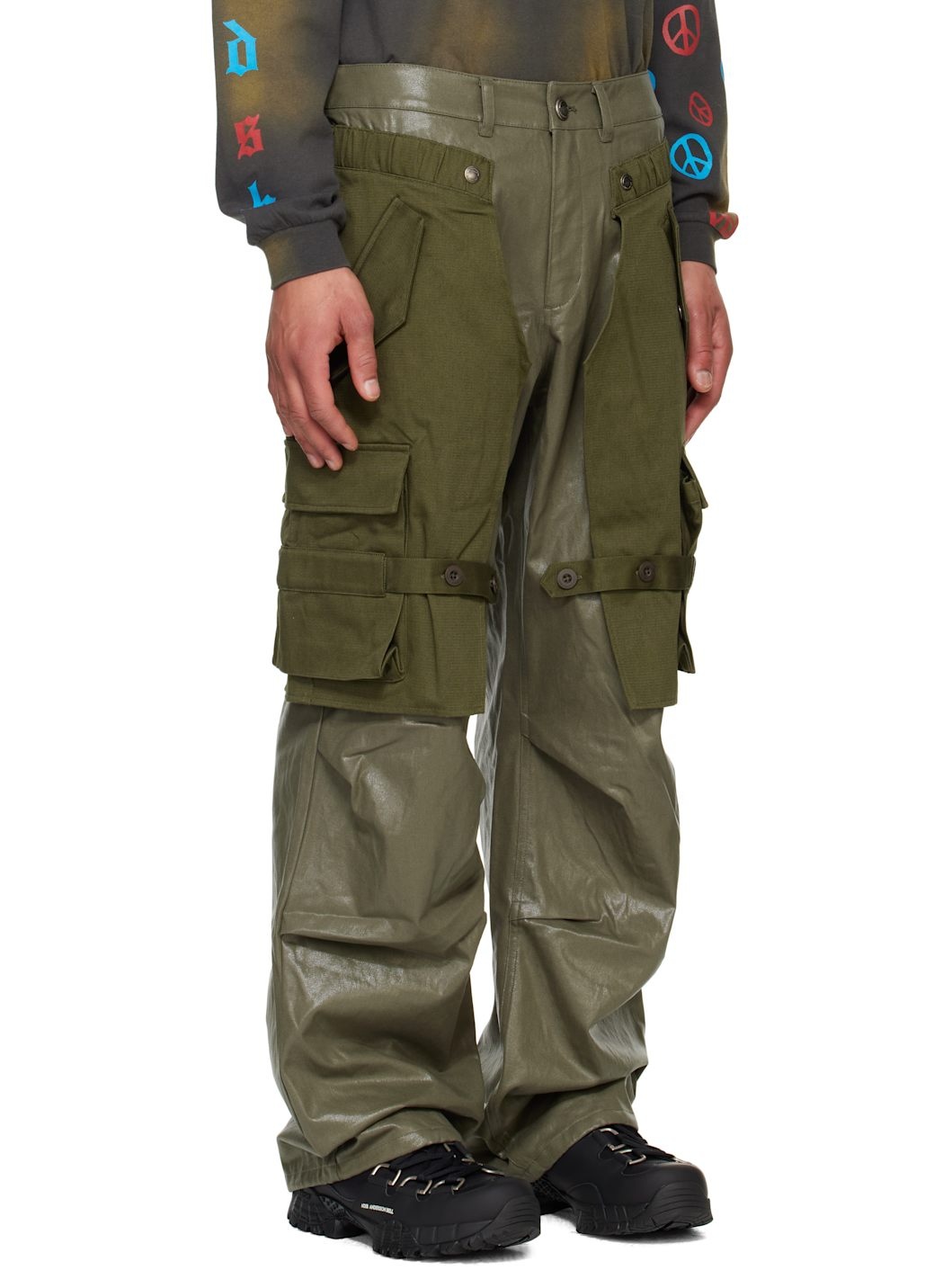 SSENSE Exclusive Khaki Raptor Layered Cargo Pants - 2