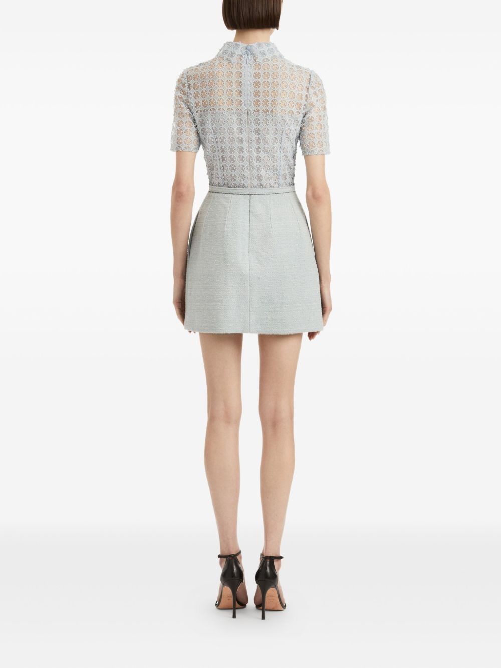 guipure-lace tweed mini dress - 4