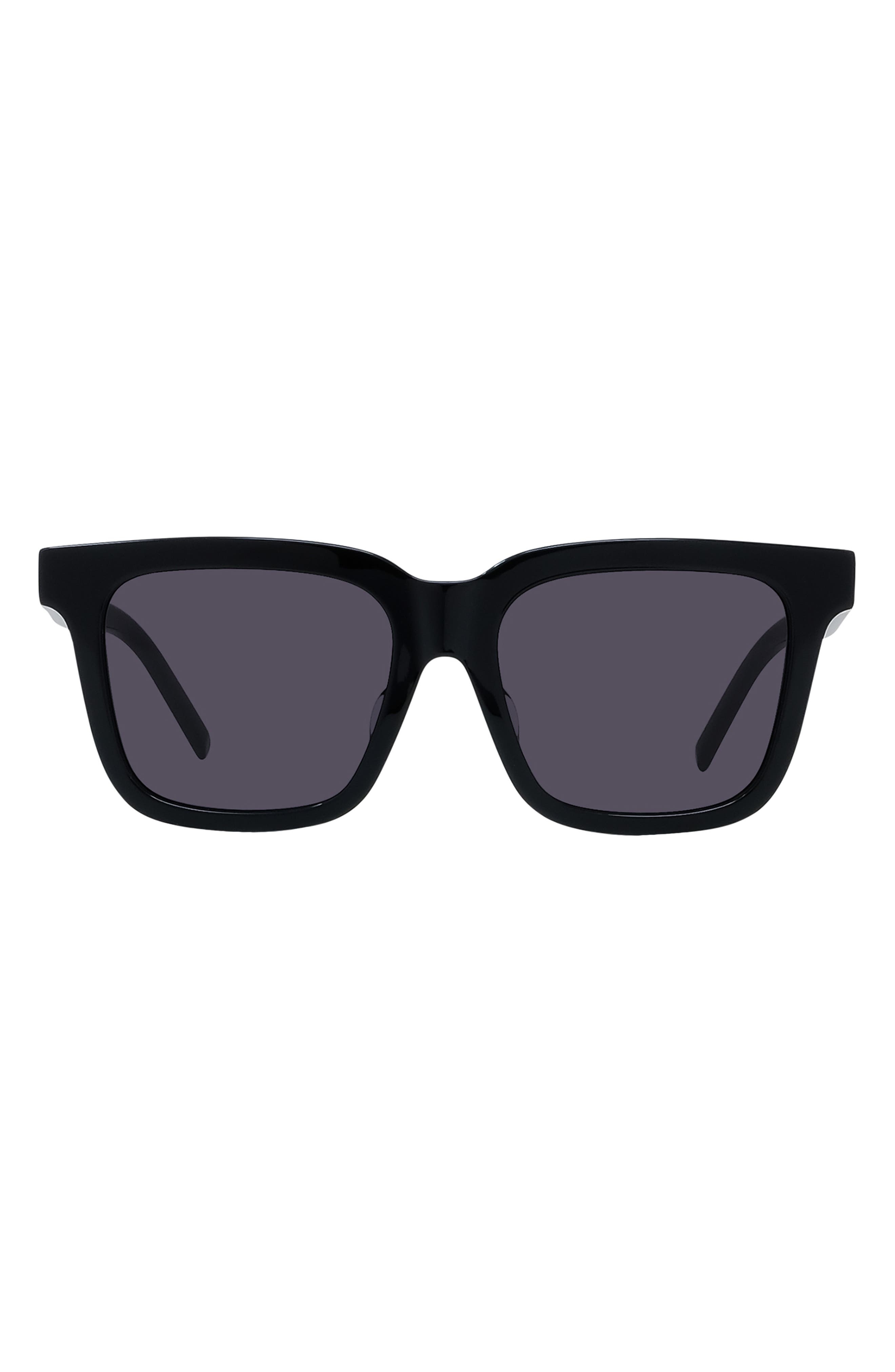 Givenchy GV Day 53mm Rectangular Sunglasses in Shiny Black /Smoke at Nordstrom - 1