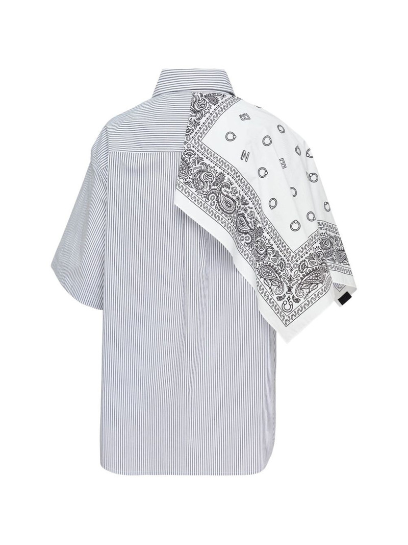 BONBOM bandana-detail striped shirt outlook
