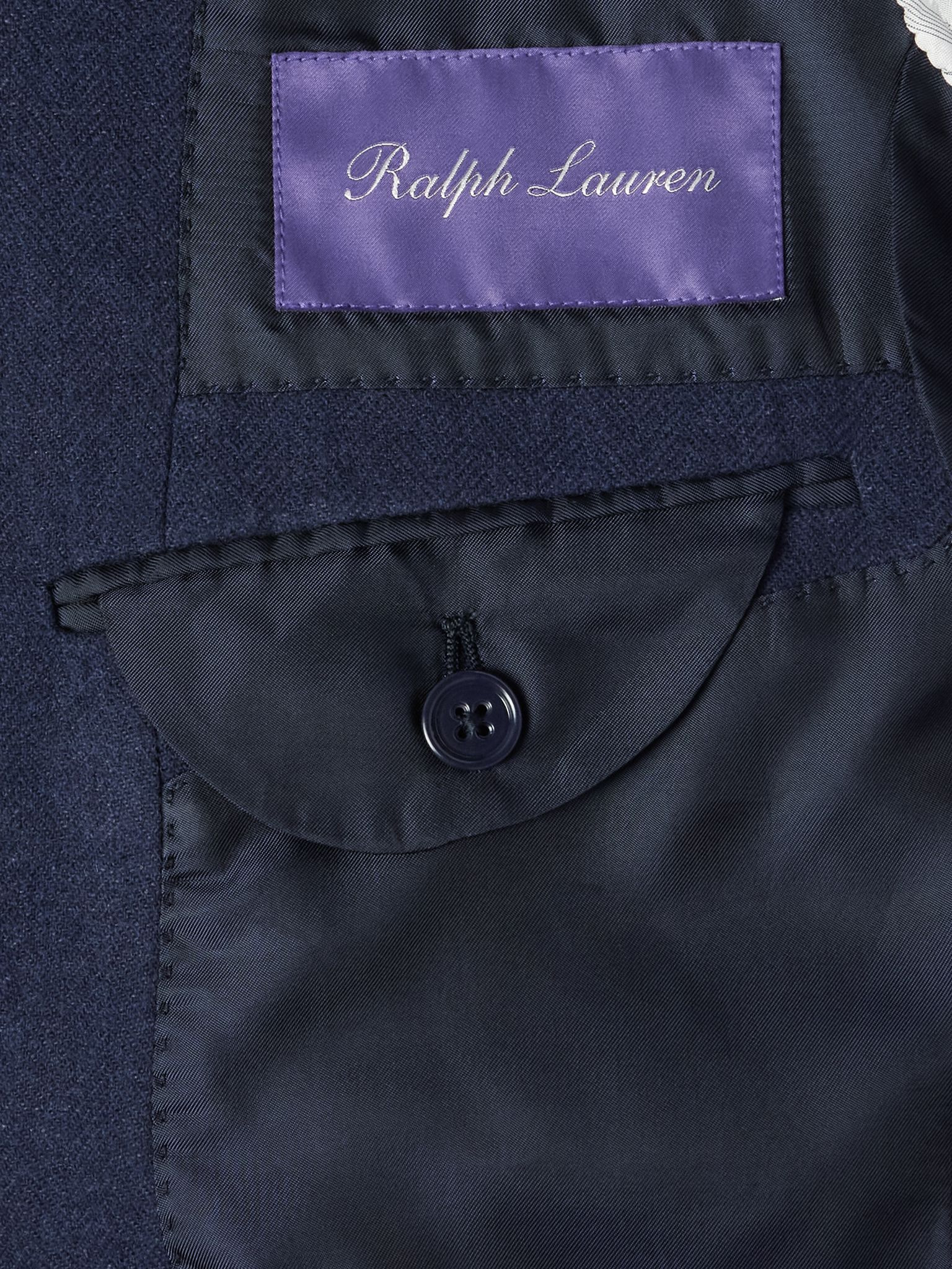 Kent Slim-Fit Herringbone Wool, Silk and Cashmere-Blend Suit Jacket Blue - 5