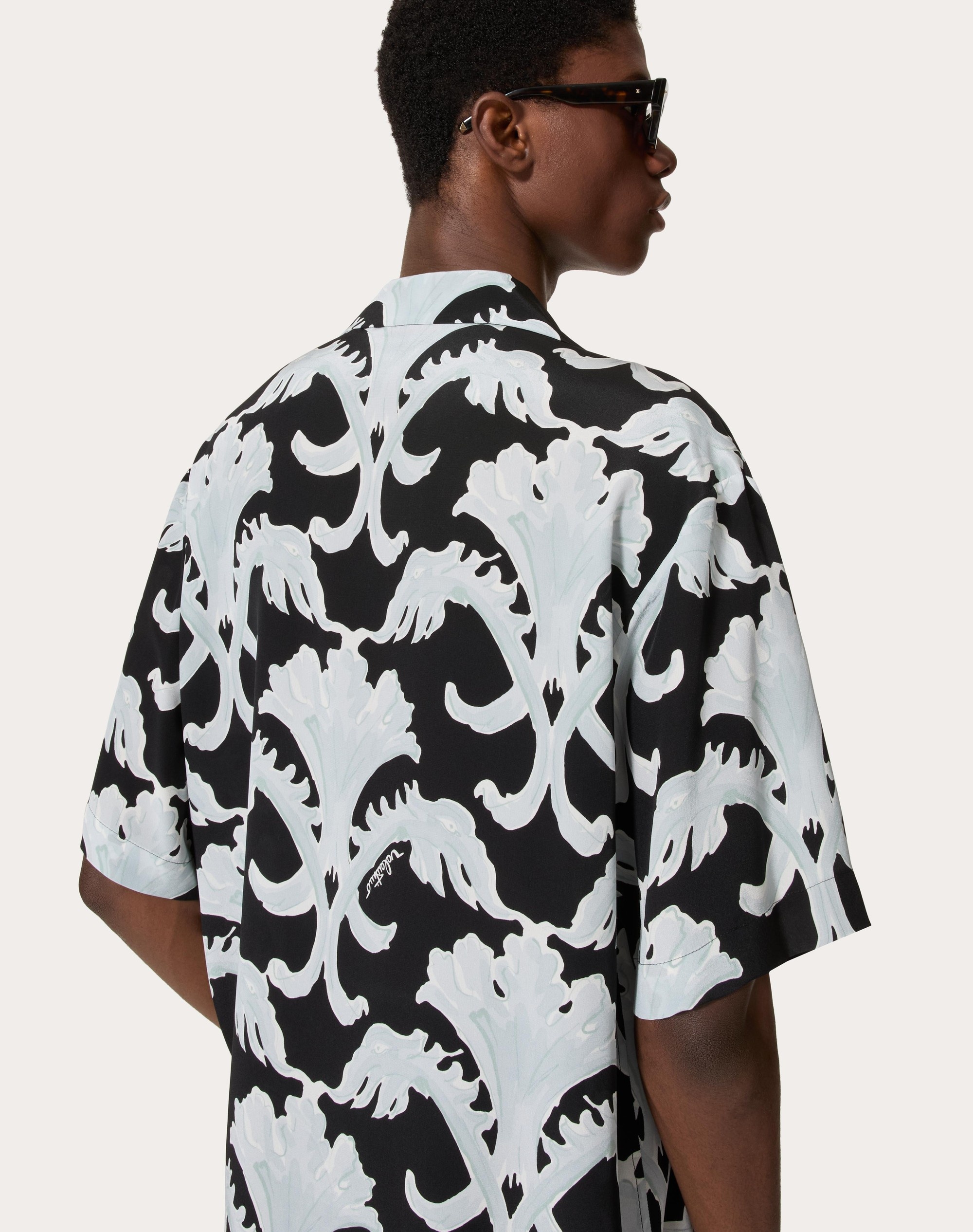 METAMORPHOS WALL PRINT SILK BOWLING SHIRT - 5