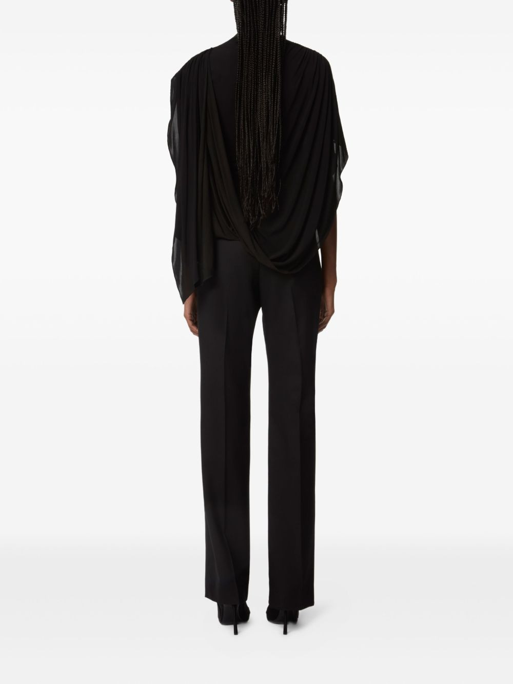 high-neck draped top - 4
