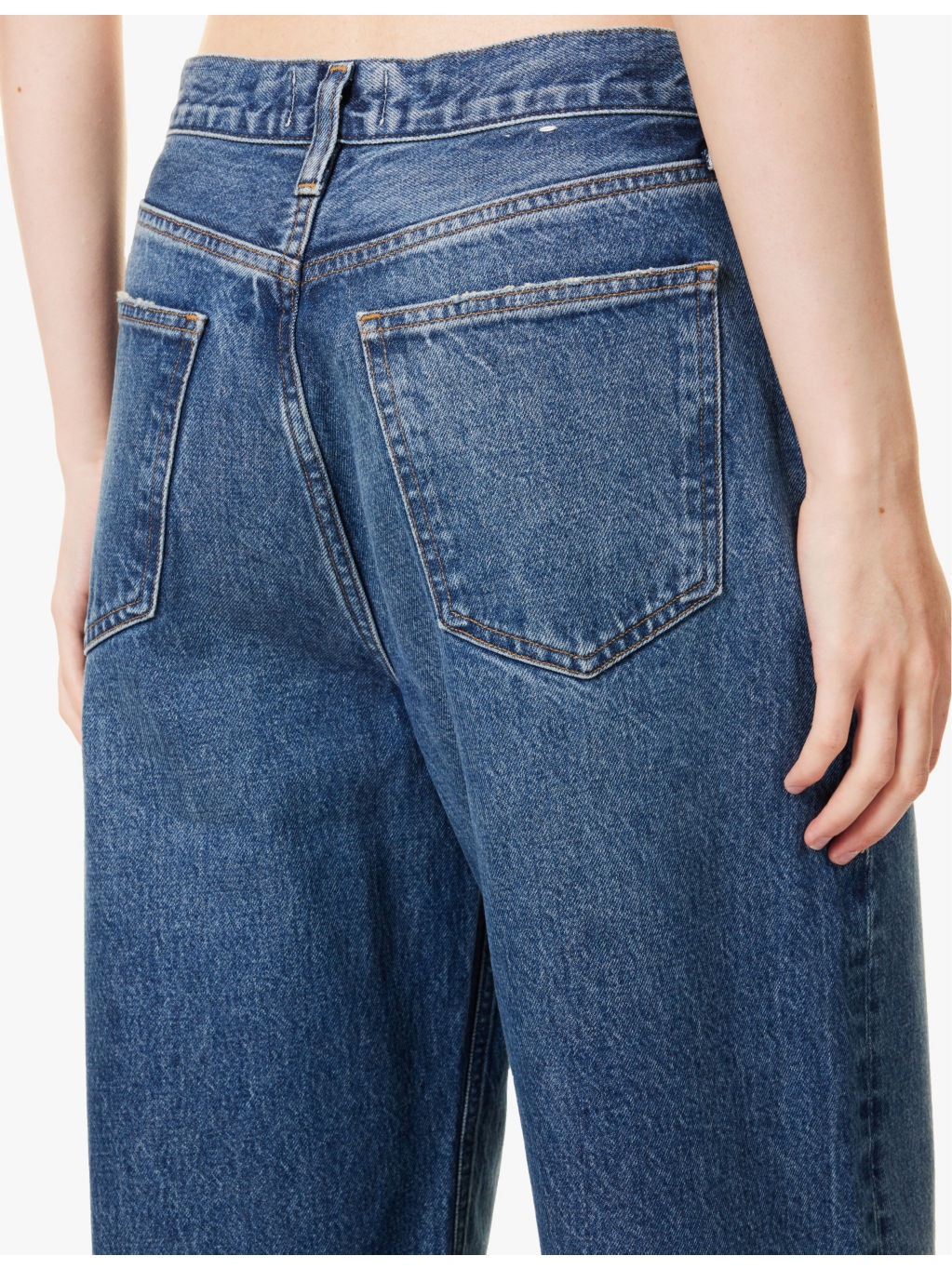 Slung Baggy five-pockets wide-leg high-rise organic-denim blend jeans - 6