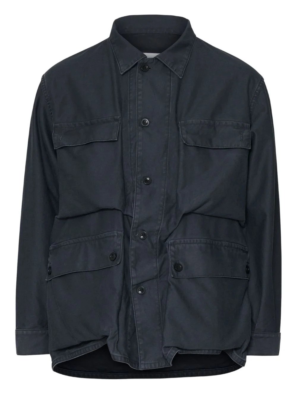 patch-pocket shirt jacket - 1